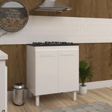 Imagem de Balcão de Cozinha Fabi Para Fogão Cooktop 5 Bocas Móvel Armário Funcio