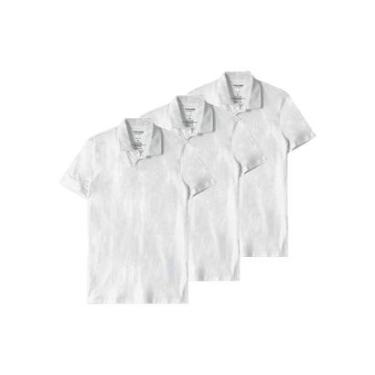 Imagem de Kit com 3 Camisetas Polo Masculina Malwee 1000004430 Azul Marinho-Masculino