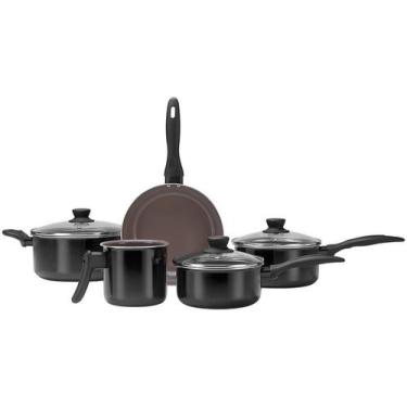 Imagem de Jogo de Panelas Brinox Ceramic Life Easy 5 Peças Preto