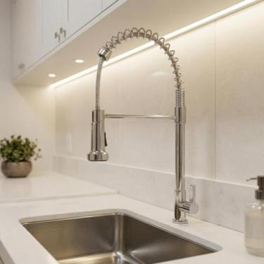 Imagem de Torneira Gourmet Cozinha Monocomando 304 Inox Luxo Cromada V184 Vimer