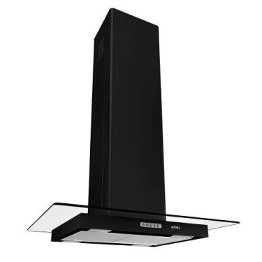 Imagem de Coifa Nardelli Ilha Black Vidro Reto 75cm, 110V, Preto