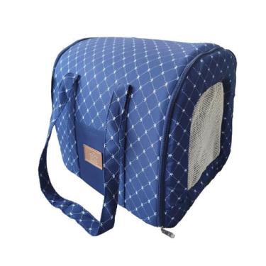 Imagem de Bolsa Transporte Fechado Caes E Gatos Fabrica Pet Coroa Azul