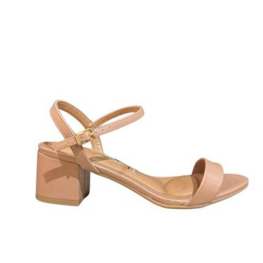 Imagem de Sandália Vizzano 6291.900 Feminina Nude Salto 5cm, Nude, 38, Feminino