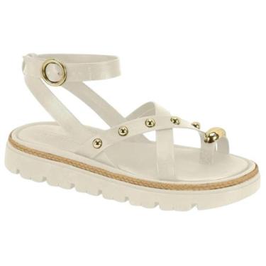 Imagem de Sandália Papete Flatform Casual Feminina Moleca 5504213 Branco, 38