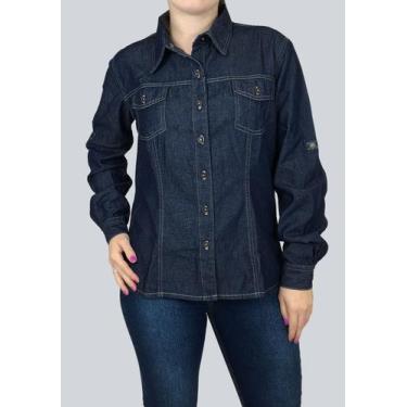 Imagem de Camisete Blue Jeans Amaciado Feminino 100% ALGODÃO 22350-2 - BLUFERA J
