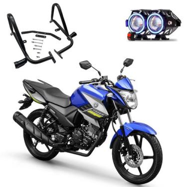 Imagem de Kit Protetor de Carenagem + U7 Angel Eye Azul Fazer 150 2013 2014 2015