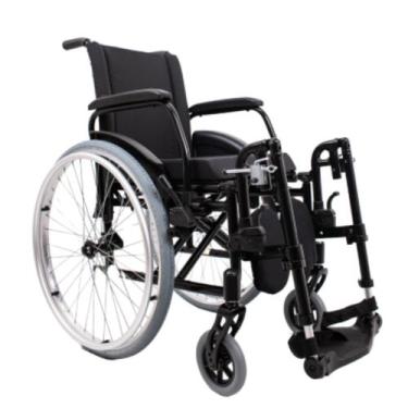Imagem de Cadeira de Rodas K2 Alumínio Pés Eleváveis Ortobras, 42cm, Preto