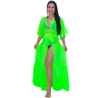 Imagem de Saída De Praia longa Manga curta Em Chiffon - Tropicana Modas, Único 3