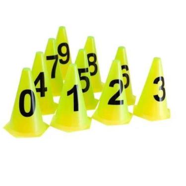 Imagem de Kit com 10 cones numerados ( 0 a 9 ) para treinamento funcional - VKG 
