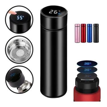 Imagem de Garrafa Térmica Aço Inoxidável 500ml Visor Temperatura Basik Prime WU-