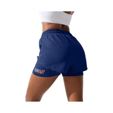 Imagem de Shorts Femininos De Yoga E Corrida Com Cintura Alta, Elásticos E Efeit