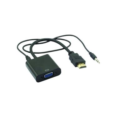 Imagem de Cabo Conversor HDMI para VGA com Áudio P2 1080P Condutor de Cobre Preto Grupo MXT