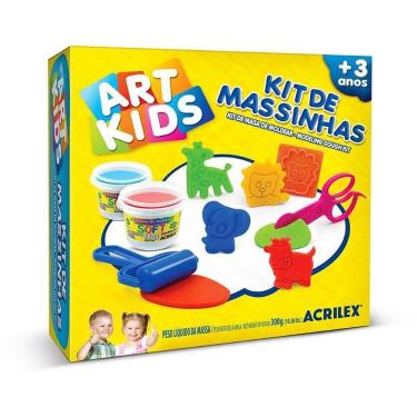Imagem de Kit Massa de Modelar Criativa Art Kids 300g com 7 Acessórios para Crianças Acrilex