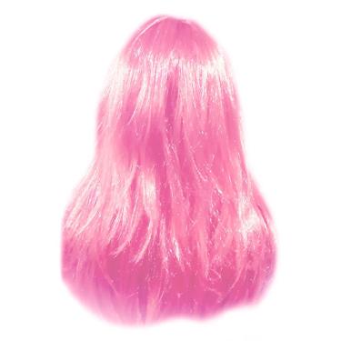 Imagem de Peruca Longa Lisa para Festas e Cosplays Poliéster 60cm Rosa Claro Extra Festas