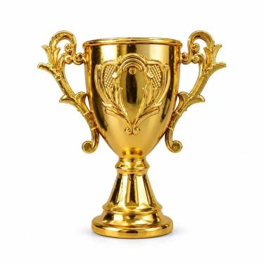 Imagem de Mini Troféu de Plástico Dourado 11,5cm para Premiação e Competição Extra Festas