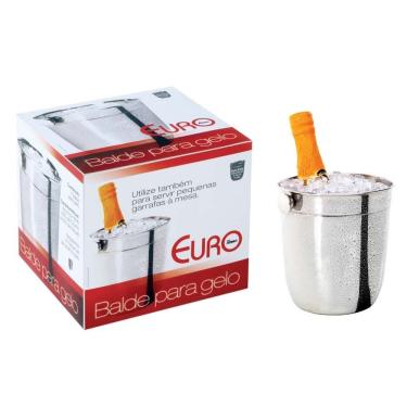 Imagem de Balde para Gelo IN9628 Mantém Gelo à Mão Inox Lavável em Lava-Louças para Bebidas 1,5L Inox Euro Home