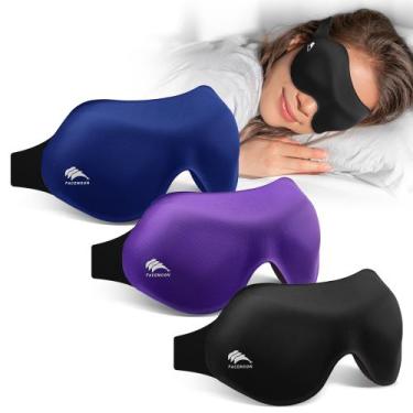 Imagem de Máscara de Dormir FACEMOON Kit com 3 3D Anatômica com ackout