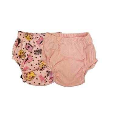 Imagem de kit calcinha infantil 2 unidadesndesfralde bebê treinamento algodão ta
