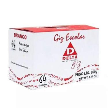Imagem de Giz Escolar Branco Com 64 Unidades Antialérgico Delta