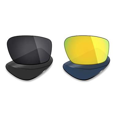 Imagem de 2 pares de lentes polarizadas de substituição da Mryok para óculos de sol Oakley Straightlink – Opções