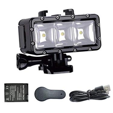 Imagem de Suptig Luz subaquática, à prova d'água, luz de vídeo LED regulável à prova d'água (45 m) para câmeras de ação GoPro 13, 11, 10, 9, 8, 7, 6, 5, 4, 3, DJI Action, Insta 360