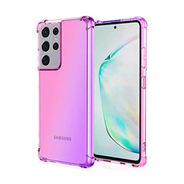 Imagem de capa de TPU macia anti-suor de cor gradiente para Samsung Galaxy S21 Ultra M32 A22 A82 S20 FE A21S A12 5G A42 A32 A72 A51 A71 Nota 20, rosa e roxo, para Samsung A72 4G