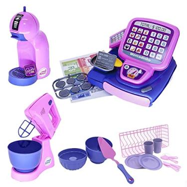 Imagem de Kit Prato Expresso Cafeteira Bolo Brinquedo Menina 28pç