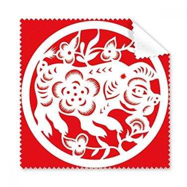 Imagem de Pano de limpeza de tela de telefone com estampa de animal de porco da China, 5 peças