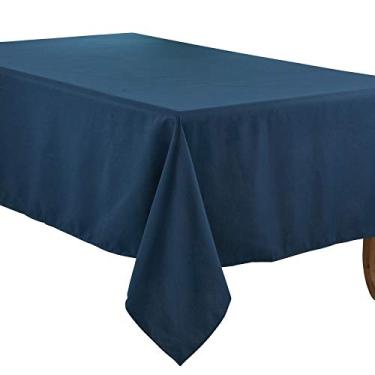 Imagem de SARO LIFESTYLE Toalha de mesa diária com design casual, 165 x 355 cm, azul marinho