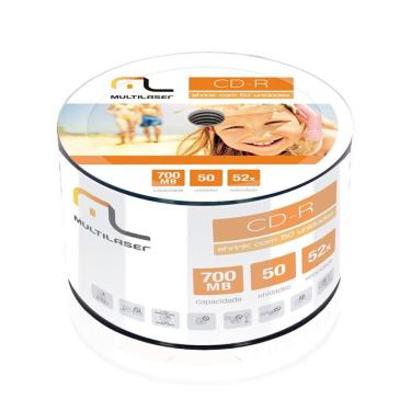 Imagem de CD-R 52X 700MB Imprimivel Printable Multilaser - CD052