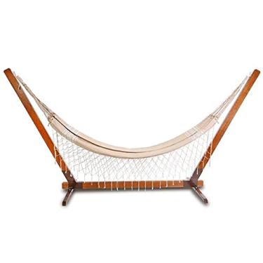 Imagem de Suporte De Madeira Com Rede de Descanso Bege