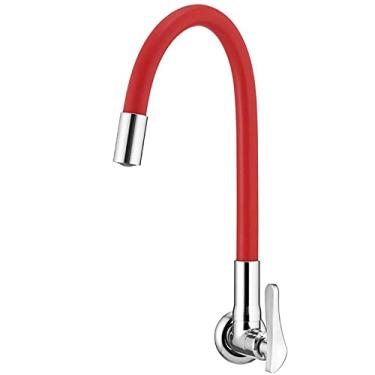 Imagem de Torneira para Cozinha de Parede Bica Flexível R27 Vermelha