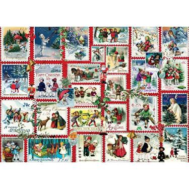 Imagem de Ceaco - Classic Christmas 1000 Piece Holiday Jigsaw Puzzle, Christmas Stamps