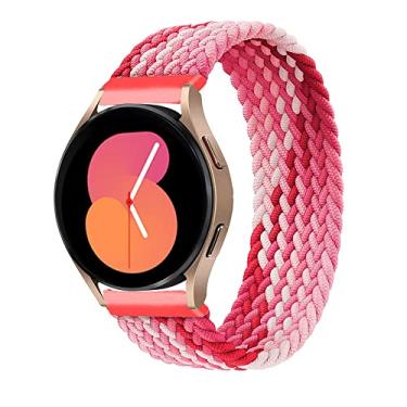 Imagem de 20mm pulseira de Nylon Ajustáveis Compatível com Samsung Galaxy Watch 4 40mm 44mm/4 Classic 42mm 46mm/3 41mm/Active 2/Gear S2,Bandas elástica Compatíveis com Huawei Watch 2/2 Pro,Vermelho