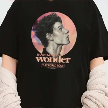 Imagem de Camiseta T-Shirt Unissex Algodão Shawn Mendes Wonder North America Tou