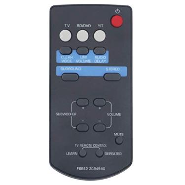 Imagem de FSR62 ZC94940 Controle remoto substituído adequado para subwoofer de barra de som do sistema surround dianteiro Yamaha YAS-201 YAS-CU201 NS-WSW40