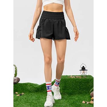 Imagem de Tingpai Shorts de corrida fe no 2 em 1 com bolsos cós largo cobertu camada forro shorts espo vos pa treino de fitness ciclismo academia atlética casa roupas espo vas 1 peça