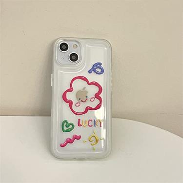 Imagem de Capa de telefone única para iPhone 13 Pro 12 11 Pro Max X XR XS Max Capa feminina Bonito Soft Clear Capas Graffiti Smile Flower Air Puff, KL912, For, iphoneXS