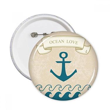 Imagem de Âncora oceano amor mar padrão vela pinos redondos crachá botão emblema acessório decoração 5 peças