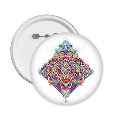 Imagem de Baralho de cartas de diamante padrão geométrico pinos redondos emblema botão decoração acessório 5 peças