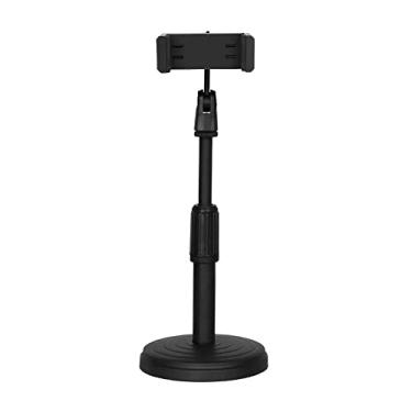 Imagem de Qudai Suporte de suporte para telefone celular de mesa Braçadeira Suporte para tablet Altura ajustável Base redonda estável portátil para assistir aulas on-line Sessão de fotos de vídeo Live Stream BD