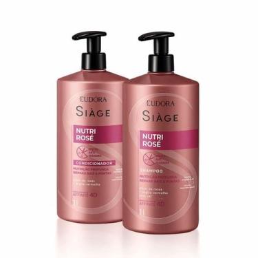Imagem de Shampoo + Condicionador Nutri Rosé Litro Com Valvula - Eudora