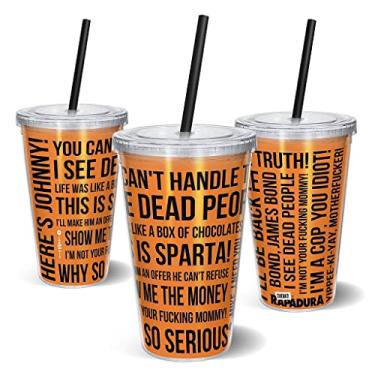 Imagem de Copo Canudo 600ml Cinema com Rapadura - Frases (Laranja)