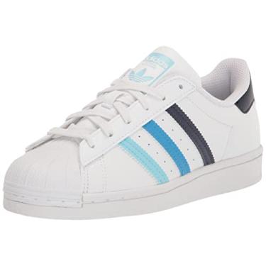 Imagem de adidas Originals Tênis infantil unissex Superstar, Ftwr Branco/Azul Bliss, Azul Pulso, 5.5 Big Kid