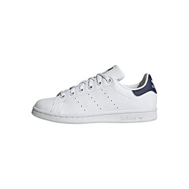Imagem de adidas Originals unisex child Stan Smith Sneaker, White/White/Dark Blue, 6 Big Kid US