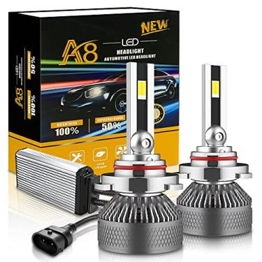 Imagem de IOANU Bombilla LED para Faros de Automóvil 135W 20000LM 6000K con 3570 Chips LED, EMC, Clasificación IP68, Tamaño 1:1 Halógeno, Aluminio Resistente al Agua y al Polvo - Ahorro de Energía y Fácil Instalación (9012/HIR2)