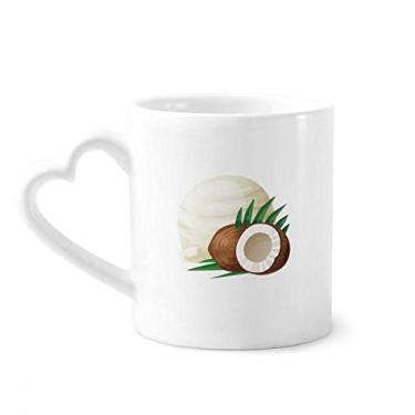 Imagem de Caneca de sorvete de coco com folhas de picolé, copo de coração de vidro