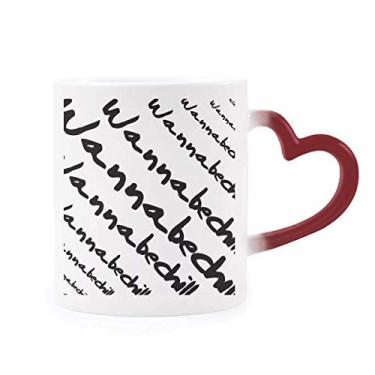 Imagem de Caneca estilosa com personagens Wanna Be Chill sensível ao calor vermelha que muda de cor