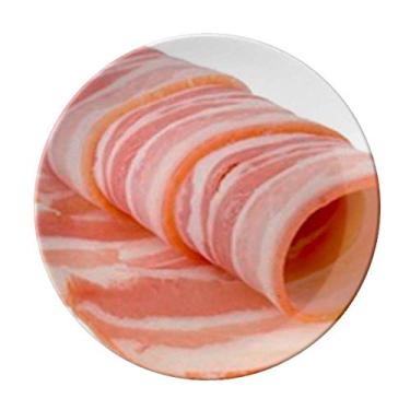 Imagem de Rolo de cordeiro Placa de textura de alimentos de porcelana decorativa Salver Prato de jantar