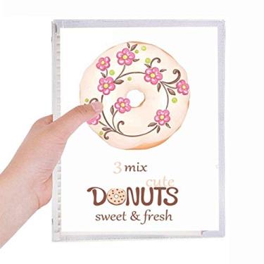 Imagem de Caderno de pasta de flores, sobremesas, doces, folhas soltas, diário recarregável, papelaria